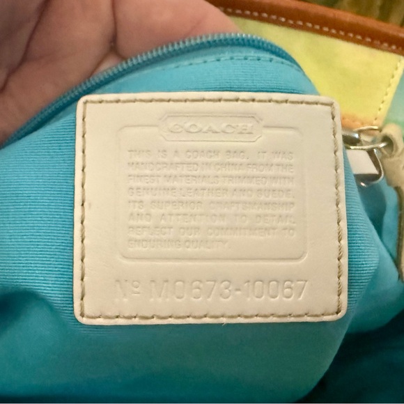 Coach Hampton Small Striped Water Color Tote Bag Purse - Picture 12 of 13